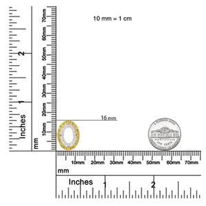 14K Yellow Gold Plated .925 Sterling Silver 1/2 Cttw Color Treated Diamond Double Oval Shape 18" Pendant Necklace (Yellow Color, I2 - I3 Clarity) - Rieworkes