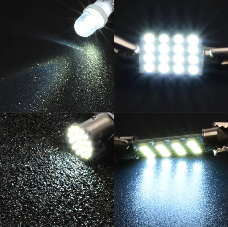 14Pcs T10 36mm LED Interior Car Accessories Kit Map Dome License Plate Lights - Rieworkes