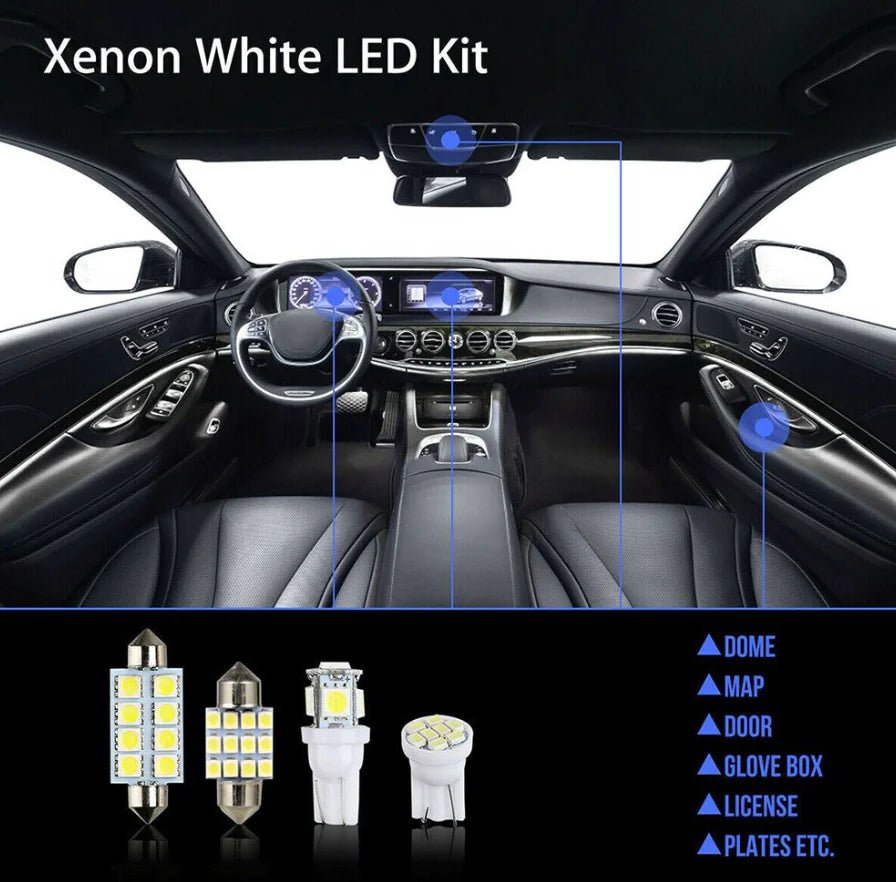 14Pcs T10 36mm LED Interior Car Accessories Kit Map Dome License Plate Lights - Rieworkes