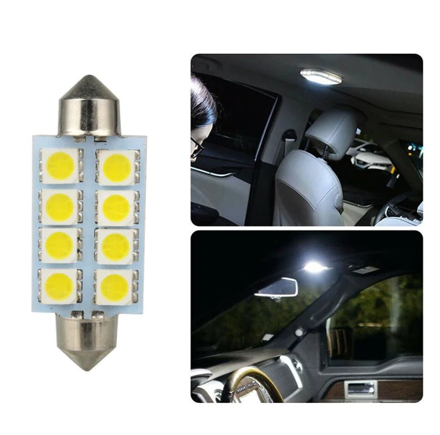 14Pcs T10 36mm LED Interior Car Accessories Kit Map Dome License Plate Lights - Rieworkes