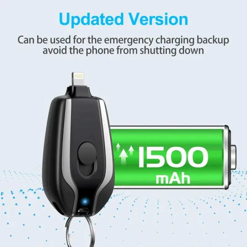 1500mAh Iphone Portable Charger Keychain Charger With Type - C - Rieworkes
