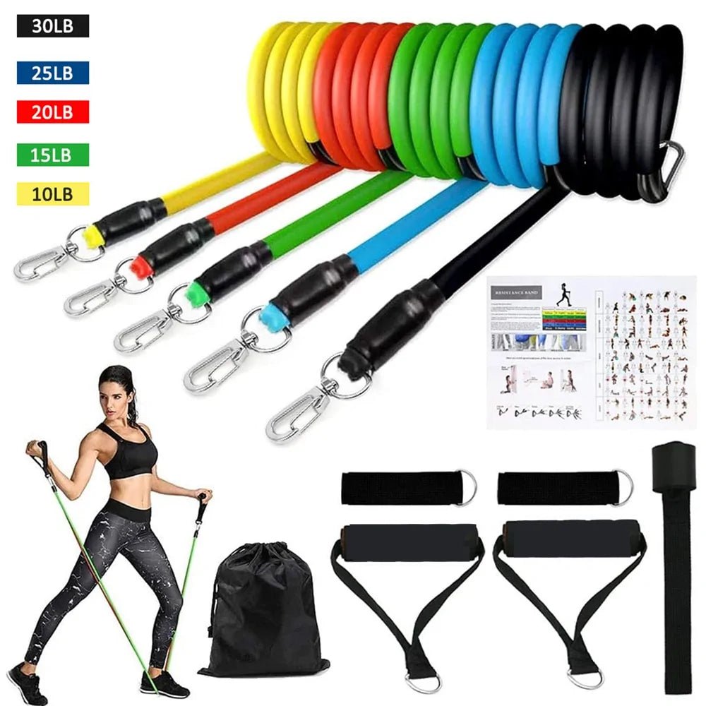 16PCS Resistance Band Set: Home Gym Fitness Training - Rieworkes