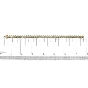 18K Yellow Gold 4.0 Cttw Round - Cut Diamond S - Link 7" Inch Tennis Bracelet (I - J Color, SI1 - SI2 Clarity) - Rieworkes