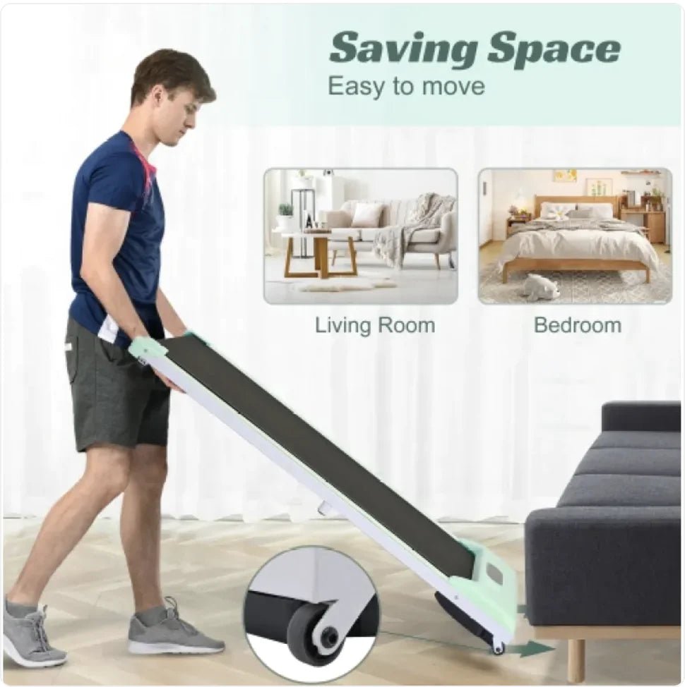 2 - in - 1 Under Desk Electric Treadmill 2.5HP with Remote Control &amp; Display for Home, Office, and Gym - Rieworkes