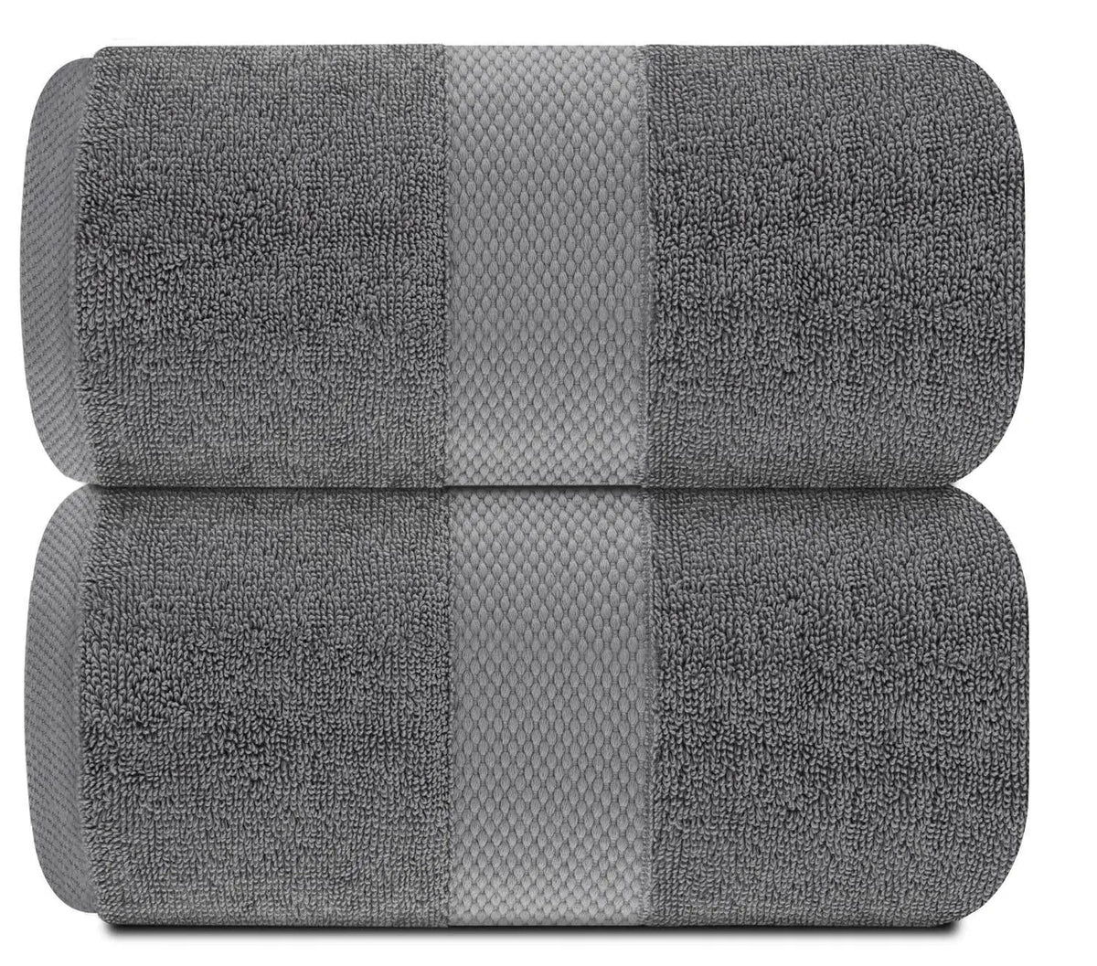2 Pack Luxury Soft Bath Sheet Towels 650 GSM Extra Large 35x70 inch Grey Color - Rieworkes