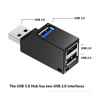2 Pcs 3 Port USB 3.0 Hub Portable High Speed Splitter Box For PC Notebook Laptop - Rieworkes