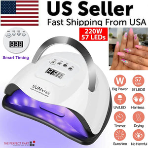 220W Nail Dryer LED Lamp UV Light Polish Gel Curing Machine Electric Manicure - Rieworkes