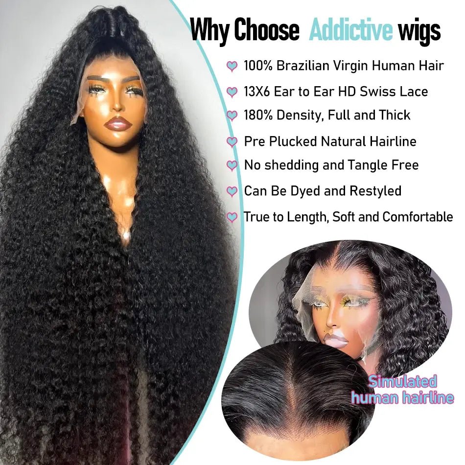 250% Deep Wave 13x6 Lace Frontal Human Hair Wigs Transparent Brazilian Remy 30 40 Inch Water Wave 13x4 Lace Front Wig For Women - Rieworkes