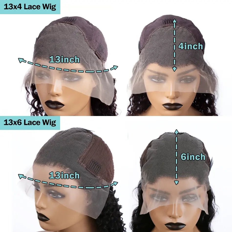 250% Deep Wave 13x6 Lace Frontal Human Hair Wigs Transparent Brazilian Remy 30 40 Inch Water Wave 13x4 Lace Front Wig For Women - Rieworkes