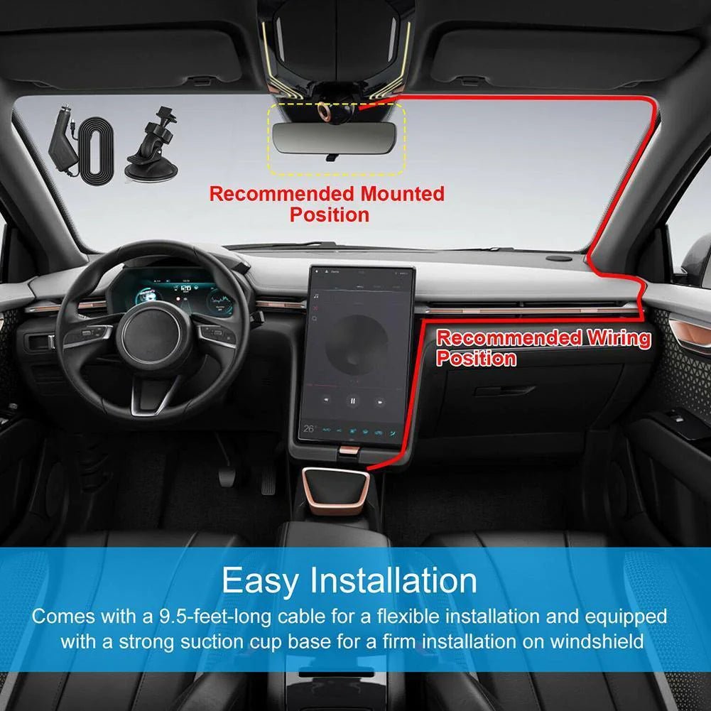 2.7&#39;&#39; Full HD 1080P Dash Cam Car DVR Front &amp; Rear Camera Night Vision G - Sensor - Rieworkes