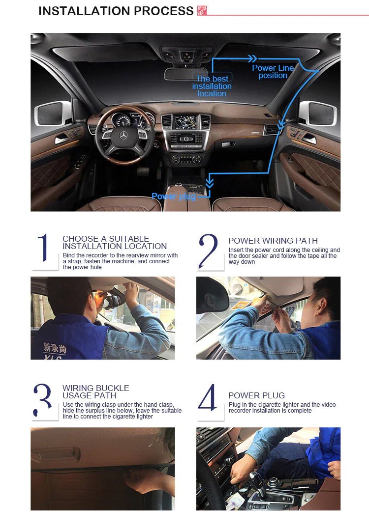 2.7&#39;&#39; Full HD 1080P Dash Cam Car DVR Front &amp; Rear Camera Night Vision G - Sensor - Rieworkes