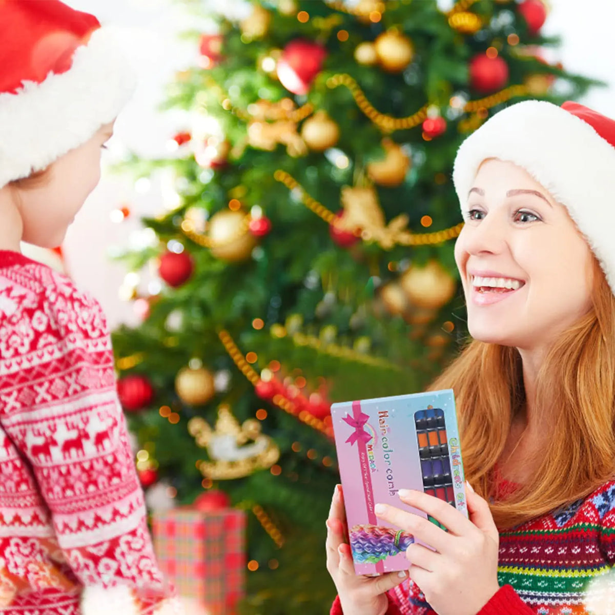 MSDADA New Hair Chalk Comb Temporary Hair Color Dye for Girls Kids with Light Color Hair, Washable Hair Chalk for Girls Age 4 5 6 7 8 9 10 Birthday Cosplay DIY, Halloween, Christmas (Pink+Blue) Pink,Blue