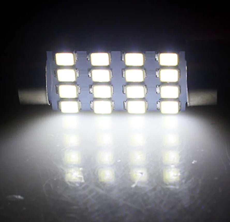 28pcs Car Interior White Combo LED Map Dome Door Trunk License Plate Light Bulbs - Rieworkes