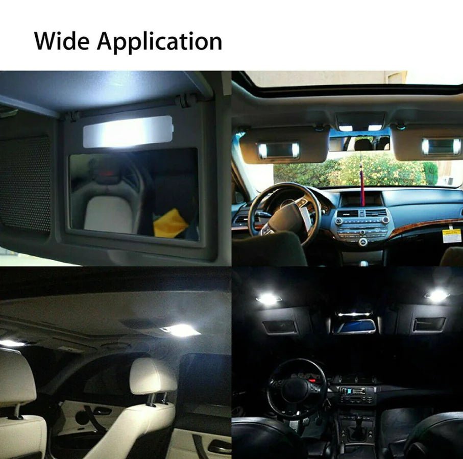 28pcs Car Interior White Combo LED Map Dome Door Trunk License Plate Light Bulbs - Rieworkes
