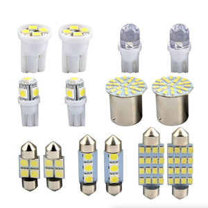 28pcs Car Interior White Combo LED Map Dome Door Trunk License Plate Light Bulbs - Rieworkes