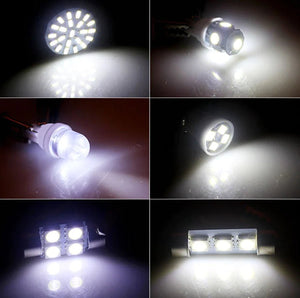28pcs Car Interior White Combo LED Map Dome Door Trunk License Plate Light Bulbs - Rieworkes
