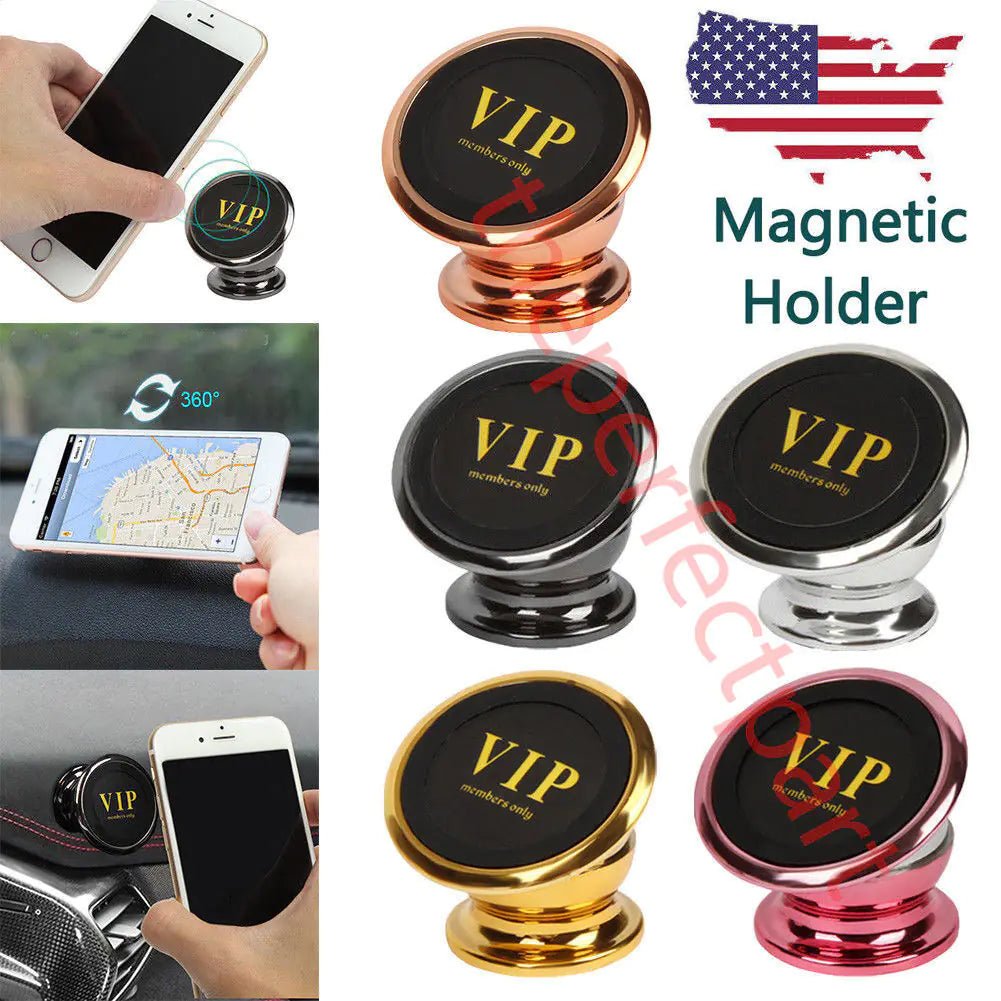360 Degree Magnetic Car Dash Mount Ball Dock Holder For Phone Tablet Universal - Rieworkes