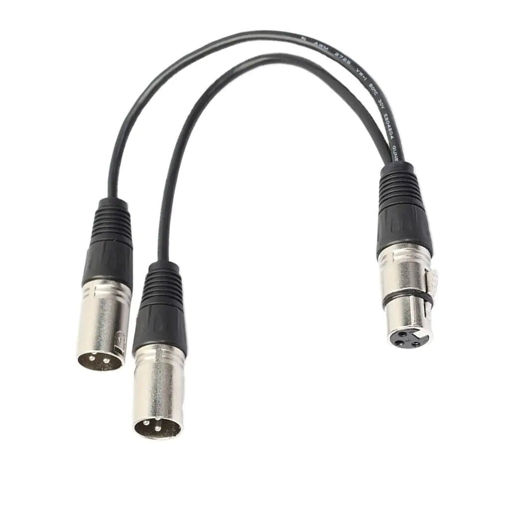 3Pin XLR Female Jack To Dual 2 Male Plug Y Splitter Cable Adapter Microphone USA - Rieworkes