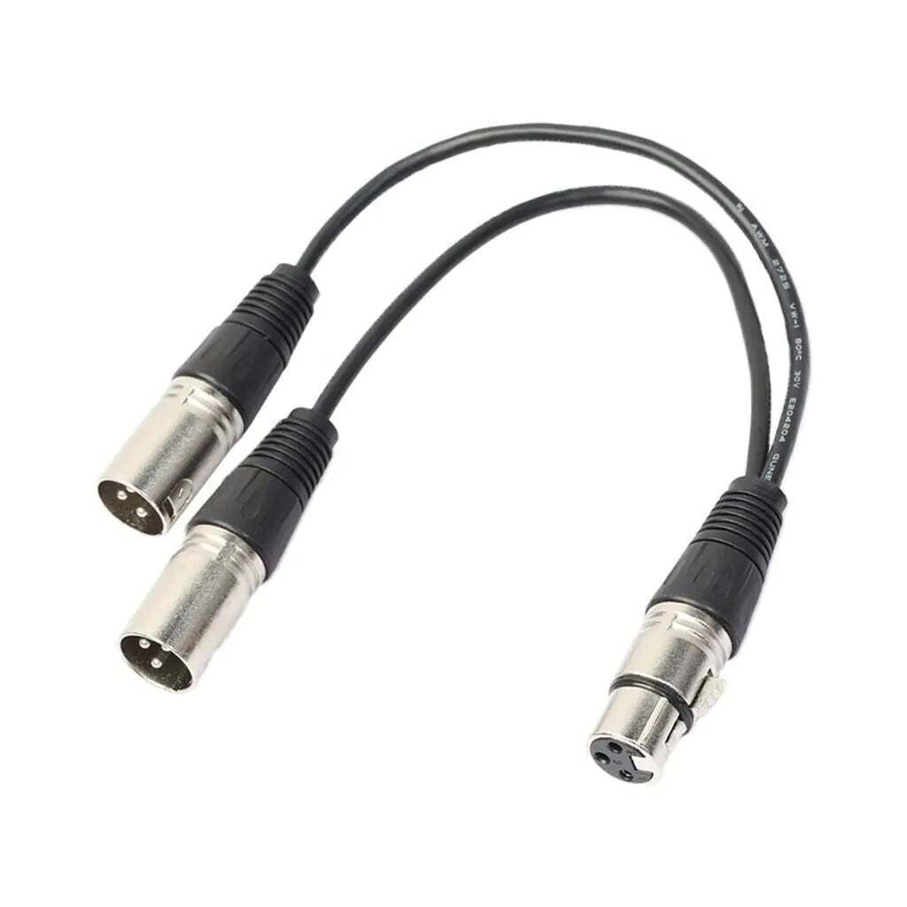 3Pin XLR Female Jack To Dual 2 Male Plug Y Splitter Cable Adapter Microphone USA - Rieworkes