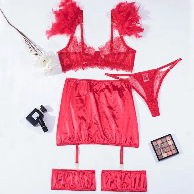 4 Piece Lace Up Underwear &amp; Bra - Rieworkes