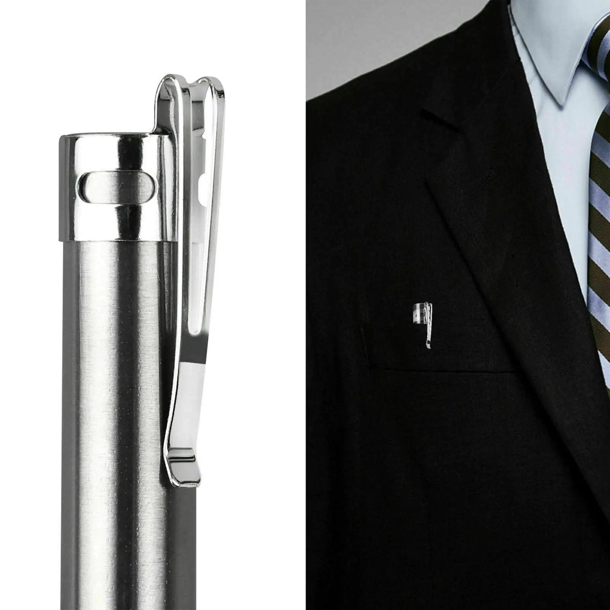 5" LED USB Rechargeable Mini Tactical Flashlight Stainless Steel Torch Pen Light - Rieworkes