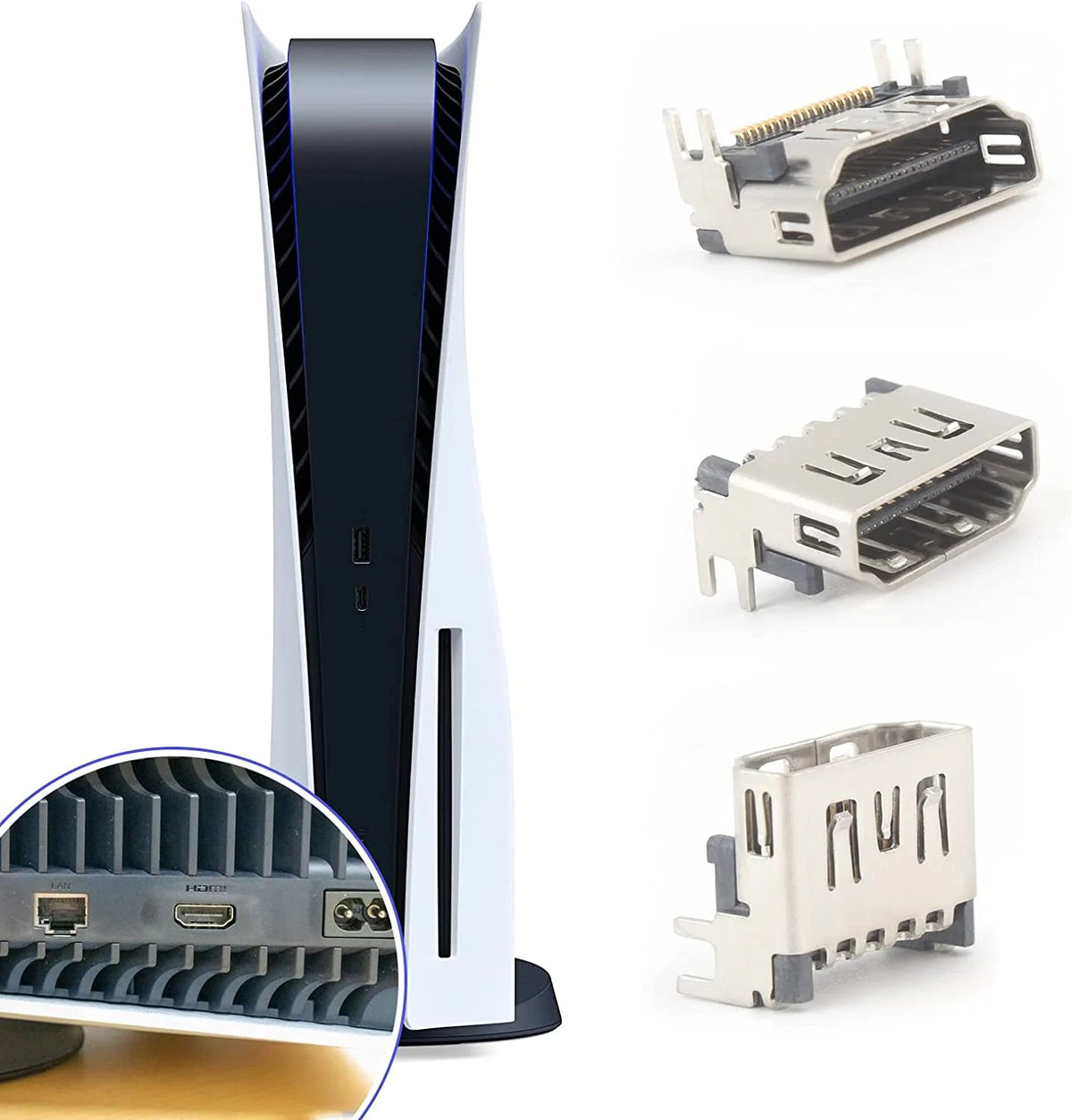 5 Pack OEM HDMI Port Connector Socket Replacement For Sony PlayStation 5 PS5 USA - Rieworkes