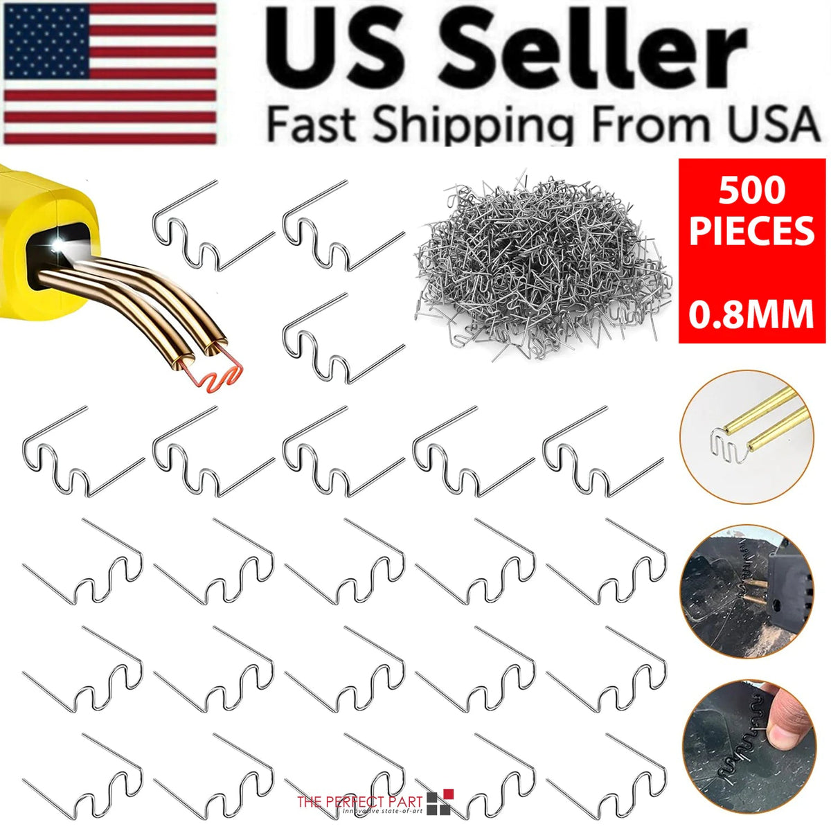 500PCS Hot Stapler Staples Repair Kit For Plastic Welder Gun Car Bumper Fender - Rieworkes
