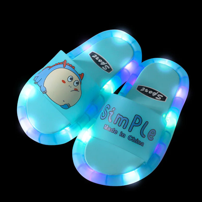 Glowing Dinosaur Cartoon Slippers for Kids