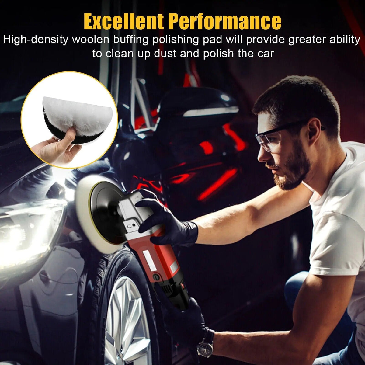 5PCS 6" Buffing Polishing Pad Wool Wheel Mop Kit For Car Polisher Drill Adapter - Rieworkes