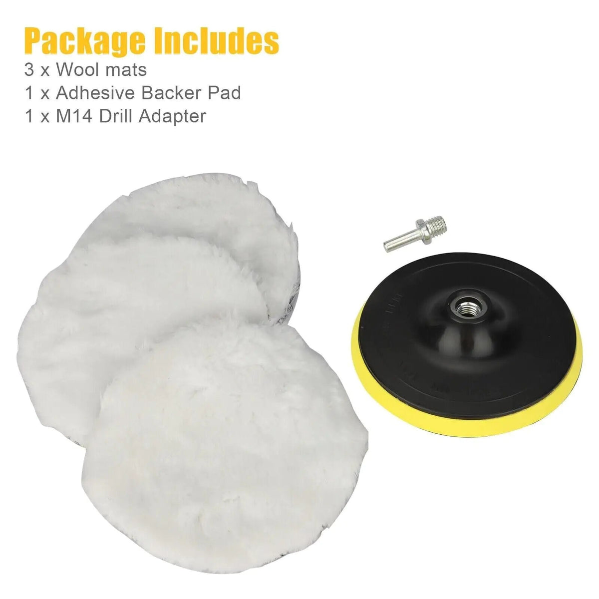 5PCS 6" Buffing Polishing Pad Wool Wheel Mop Kit For Car Polisher Drill Adapter - Rieworkes