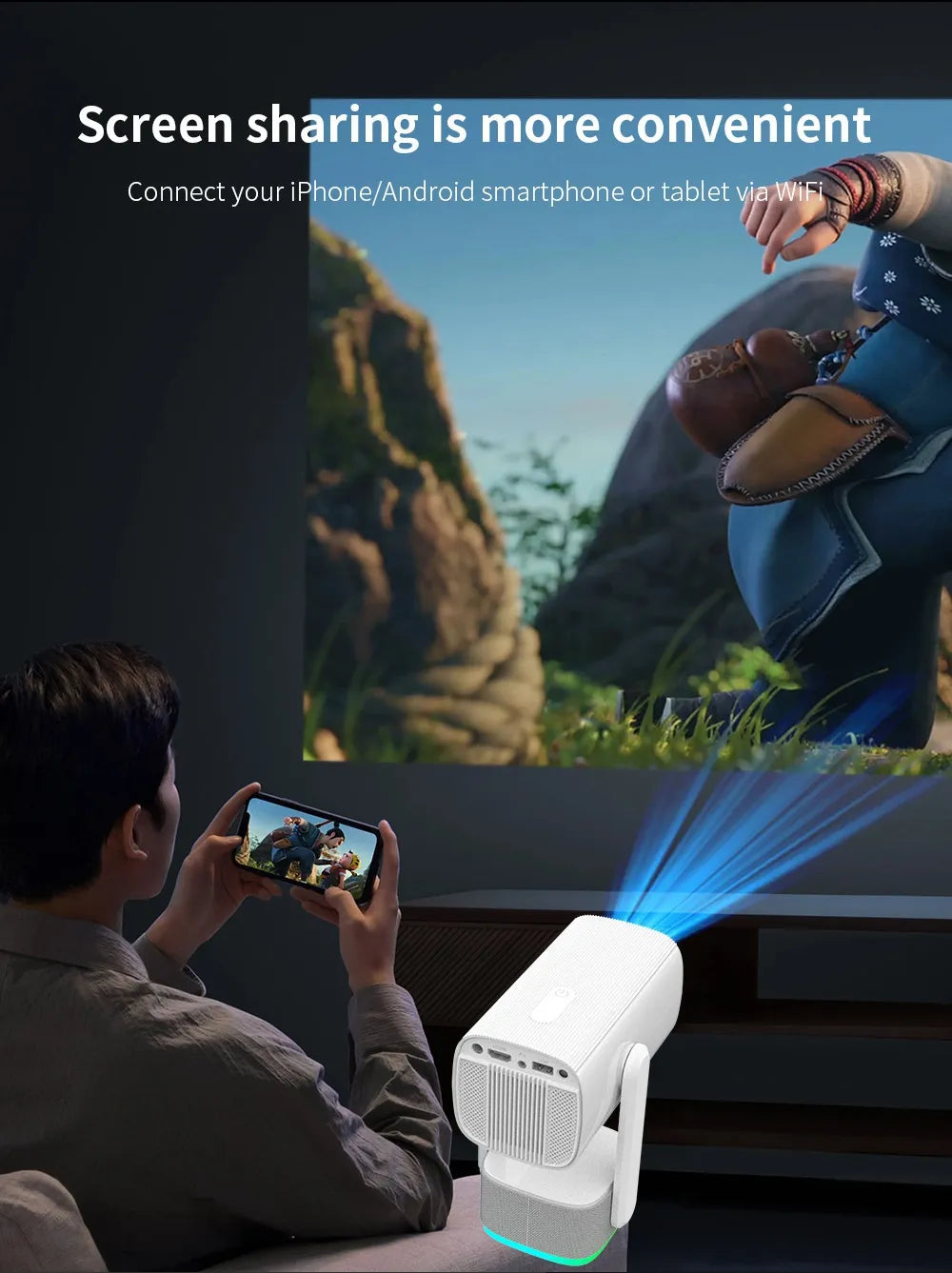 Portable 4K Android Projector Mimarta