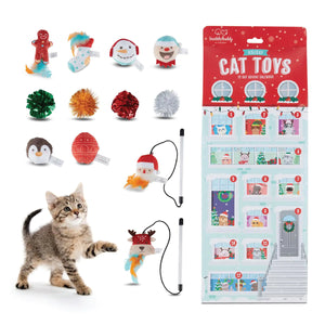 12 Day Festive Whisker Wonderland Advent Calendar Surprise Each Day For 12 days Christmas Gift Box for Cats with Catnip-Infused Delights Plush Crinkle Balls and More for Holiday