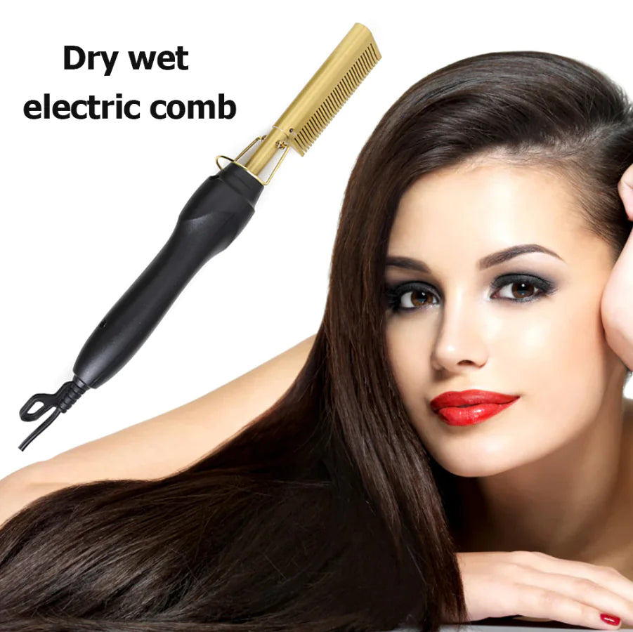 Hair Straightener Comb Pro Electric Beard Straightening Comb Heat Hot Comb Press Rieworkes