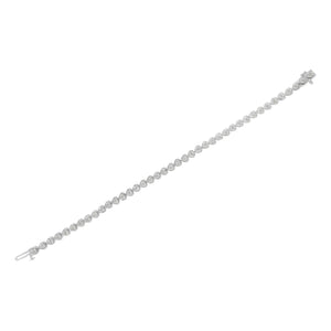 .925 Sterling Silver 1.0 Cttw Miracle Set Diamond Heart - Link 7" Tennis Bracelet (I - J Color, I2 - I3 Clarity) - Rieworkes