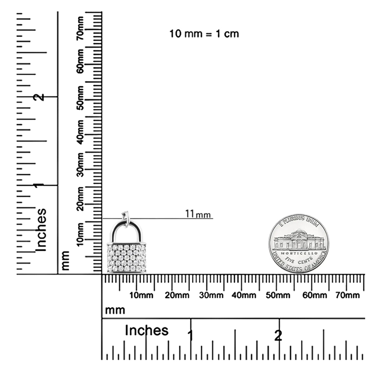 .925 Sterling Silver 1/4 Cttw Diamond Lock Pendant Necklace with Paperclip Chain (H - I Color, SI2 - I1 Clarity) - Rieworkes