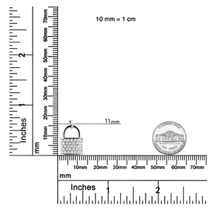 .925 Sterling Silver 1/4 Cttw Diamond Lock Pendant Necklace with Paperclip Chain (H - I Color, SI2 - I1 Clarity) - Rieworkes