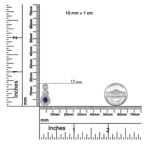 .925 Sterling Silver 4.5 x 3mm Pear Sapphire Gemstone and Diamond Accent Infinity Drop Stud Earrings (H - I Color, SI1 - SI2 Clarity) - Rieworkes