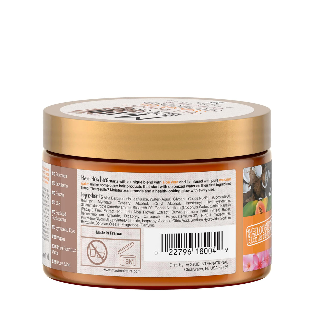 Maui Moisture Curl Quench + Coconut Oil Hydrating Curl Smoothie, Creamy Silicone-Free Styling Cream for Tight Curls, Braids, Twist-Outs &amp; Wash &amp; Go Styles, Vegan &amp; Paraben-Free, 12 Ounce 12 Ounce (Pack of 1)