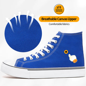 ZGR Men's High Top Canvas Sneakers Lace Up Classic Casual Walking Shoes 12 Blue