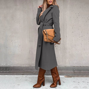 2023 Fall Winter Women's Long Solid Color Coat