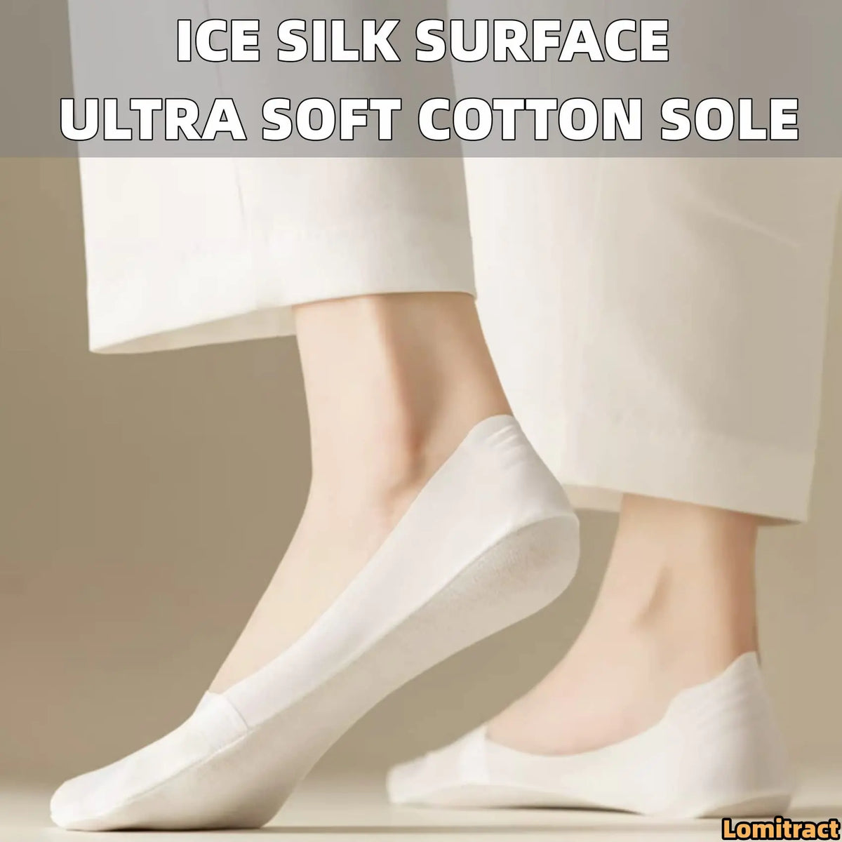 Lomitract Thin No Show Socks (Women 5-12), Made of Ice Silk Surface on the Surface &amp; Cotton on the Bottom 6 Pairs - Value Pack 5-8 C-multicolor-6pairs