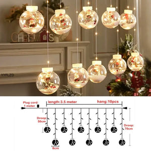 Curtain String Light Ball Santa Claus Rieworkes