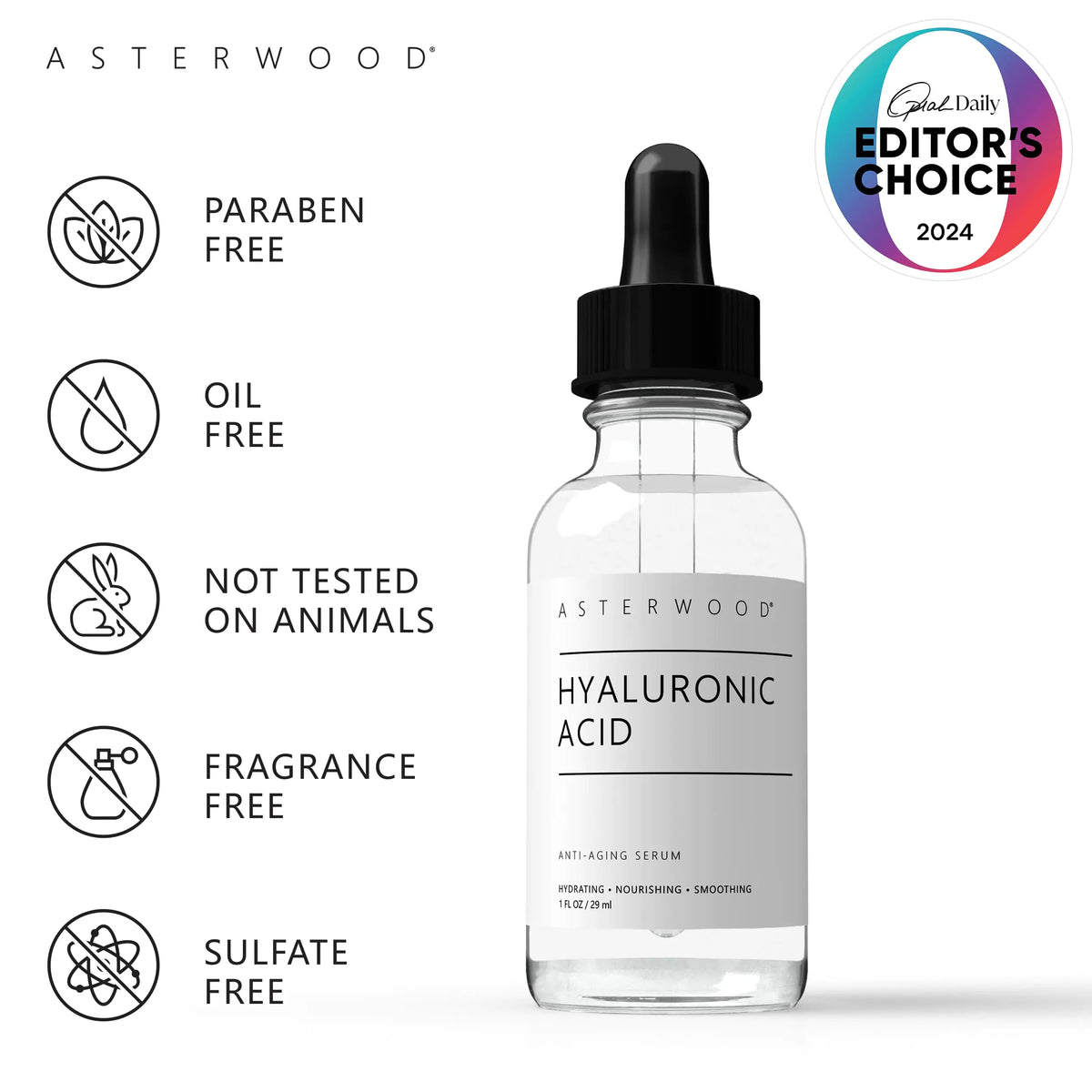 Pure Hyaluronic Acid Serum for Face - Plumping, Anti-Aging &amp; Hydrating - Fragrance-Free, Pairs Well with Vitamin C Face Serum &amp; Hylunaric Acid Moisturizer, 29ml/1 oz 1 Fl Oz (Pack of 1)