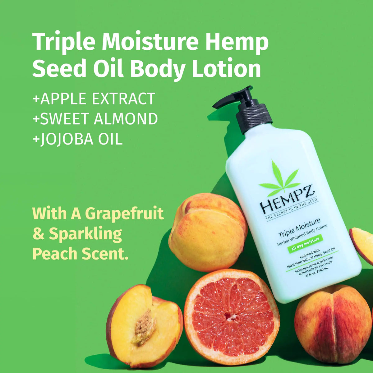 HEMPZ Triple Moisture Body Moisturizer, 17 Oz – Hydrating Lotion Rich with Minerals, Vitamin C, &amp; Hempseed Oil to Nourish &amp; Repair Extremely Dry or Sensitive Skin for Body 17 Fl Oz (Pack of 1)