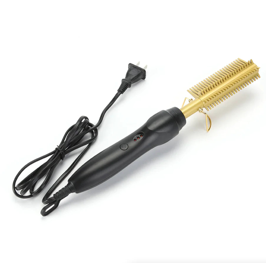 Hair Straightener Comb Pro Electric Beard Straightening Comb Heat Hot Comb Press Rieworkes