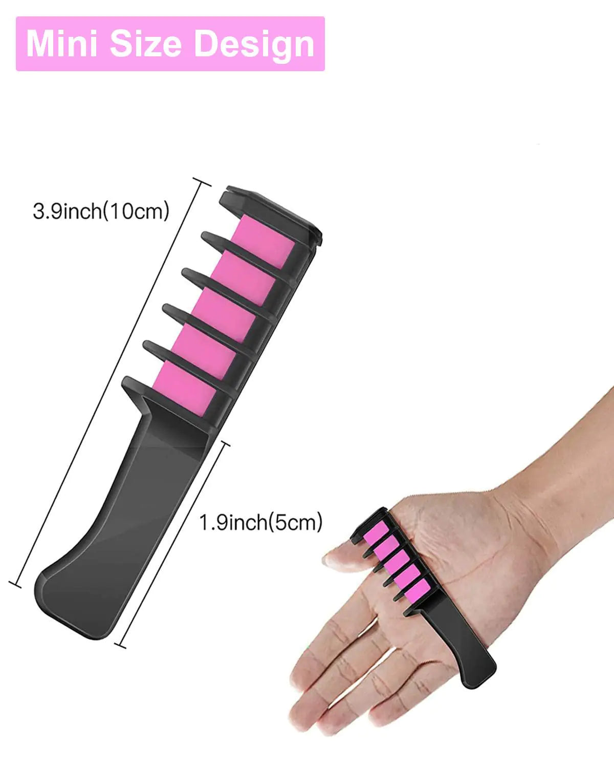 MSDADA New Hair Chalk Comb Temporary Hair Color Dye for Girls Kids with Light Color Hair, Washable Hair Chalk for Girls Age 4 5 6 7 8 9 10 Birthday Cosplay DIY, Halloween, Christmas (Pink+Blue) Pink,Blue