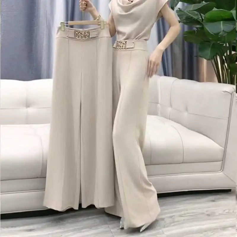 2023 Women&#39;s Casual Wide-Leg Skirt Set for Summer