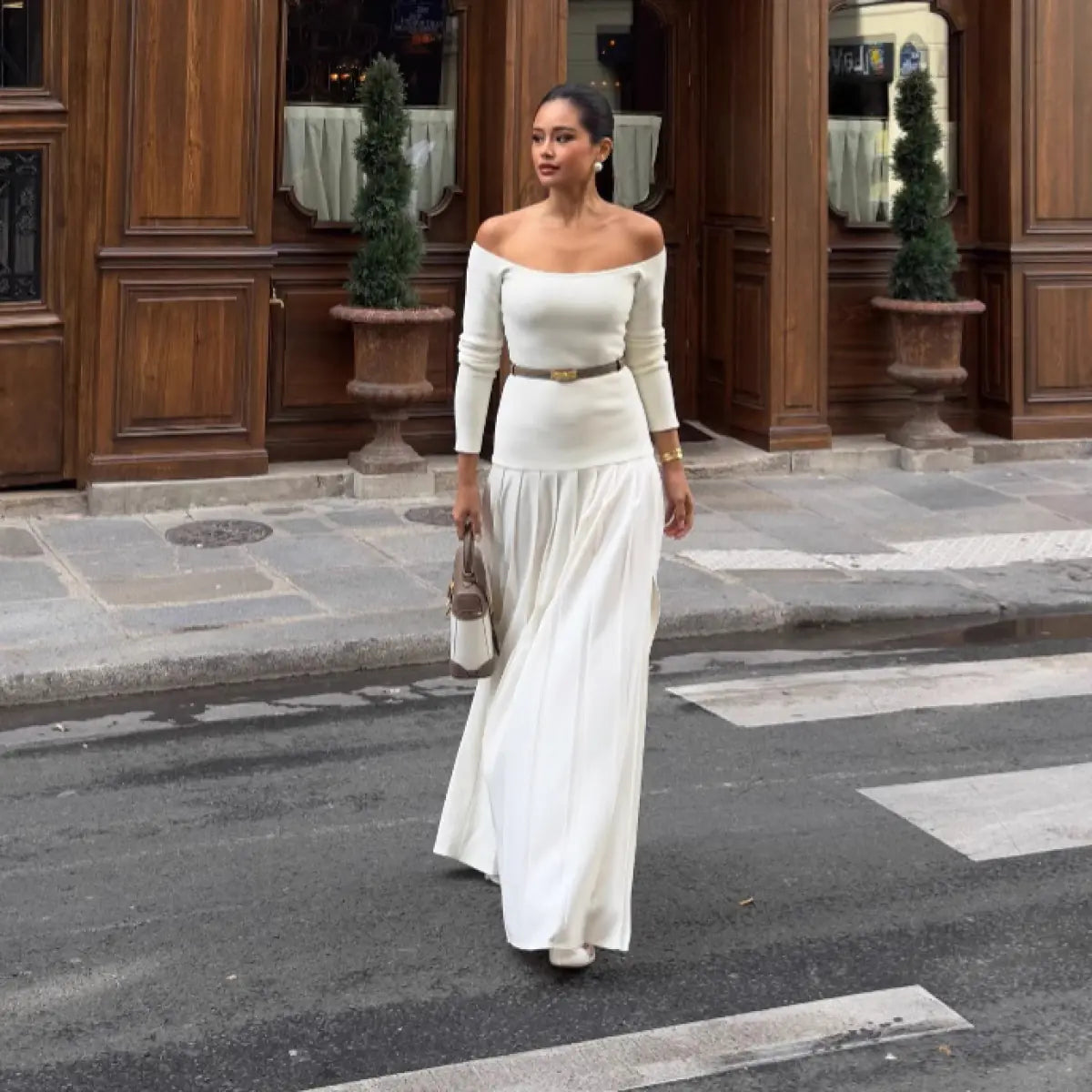 Elegant Retro Split Dress Mimarta