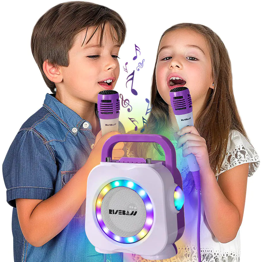 Karaoke Machine for Kids - Bluetooth Speaker with 2 Microphone - Portable Kids Karaoke Machine for Girls and Boys - Birthday Gift for Girls and Boys Ages 2 Years Old and Up. Rieworkes