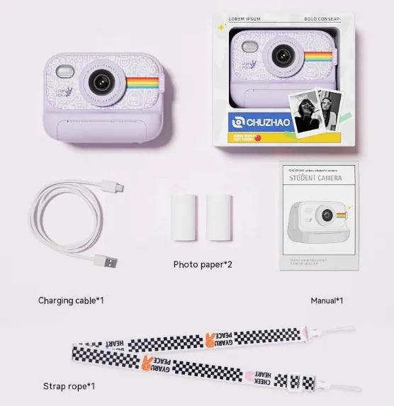 Camera Photo Printable Toy Student Digital Camera Baby Birthday Present Rieworkes